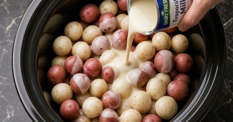 Slow Cooker Amish Evaporated Milk Baby Potatoes
