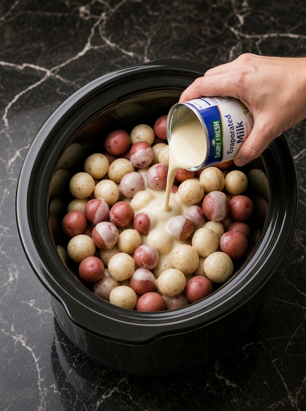 Slow Cooker Amish Evaporated Milk Baby Potatoes