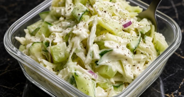 Creamy Peppery Coleslaw with Cucumbers & Celery