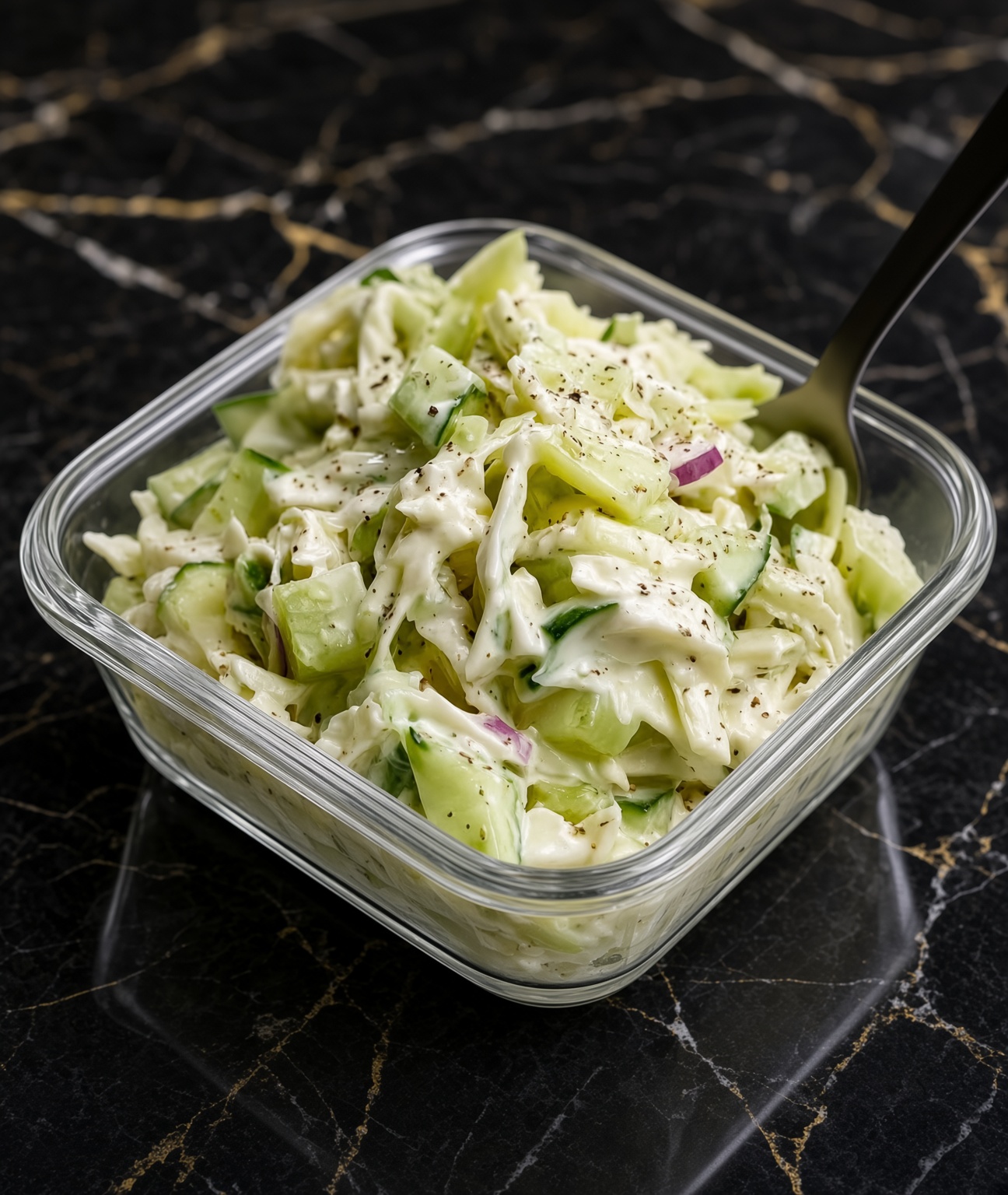 Creamy Peppery Coleslaw with Cucumbers & Celery