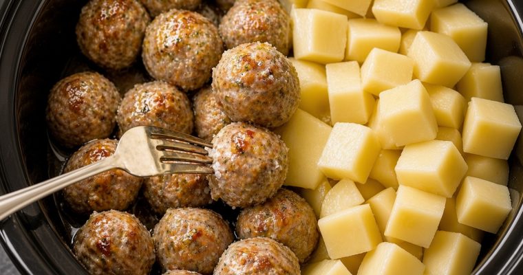 Slow Cooker Meatball and Potato Stew