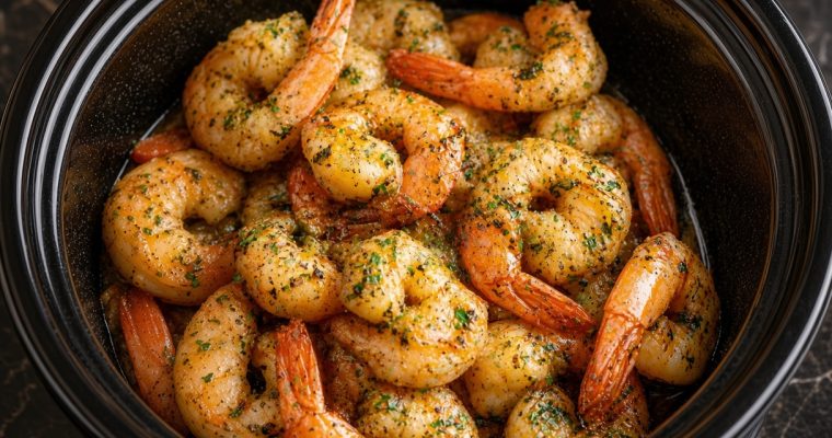 Slow Cooker 5-Ingredient Garlic Butter Shrimp
