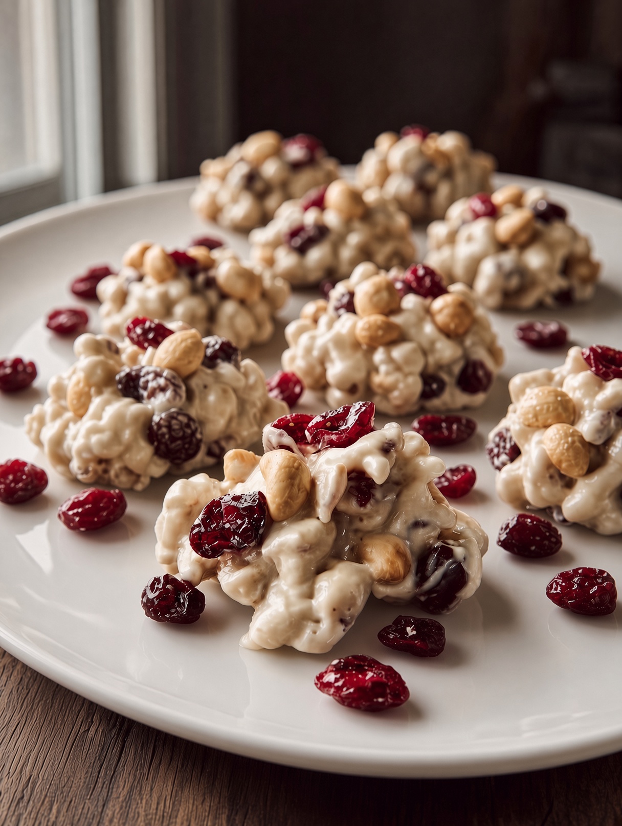 Amish White Cashew Clusters with Cranberries