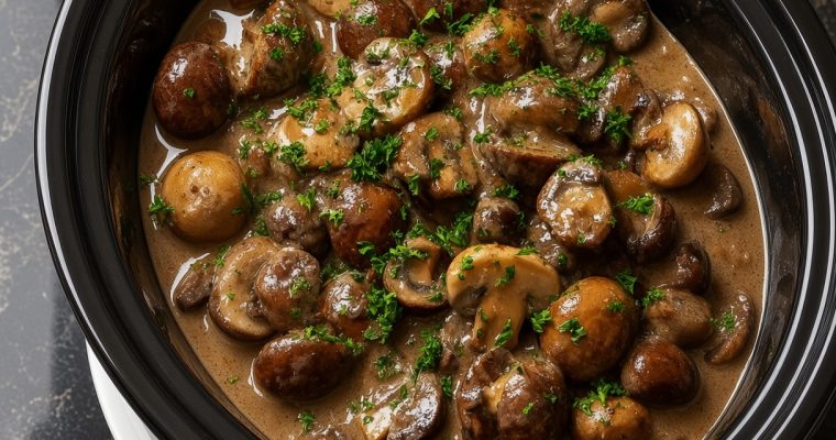 Slow Cooker Mushroom Stroganoff