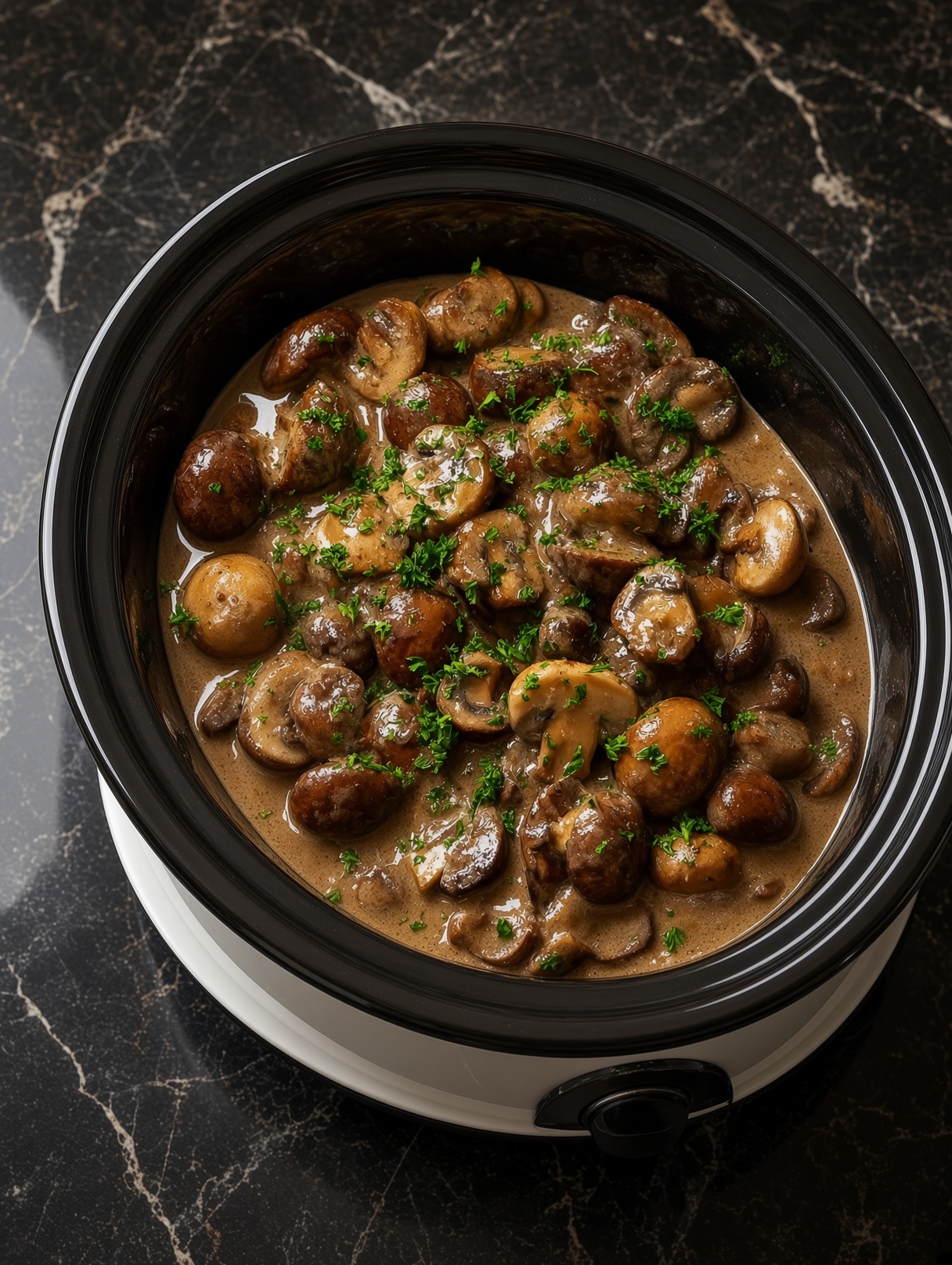 Slow Cooker Mushroom Stroganoff