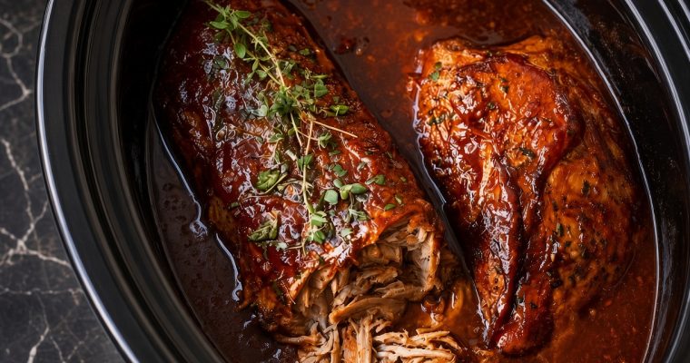 Slow Cooker Honey BBQ Pork Tenderloin