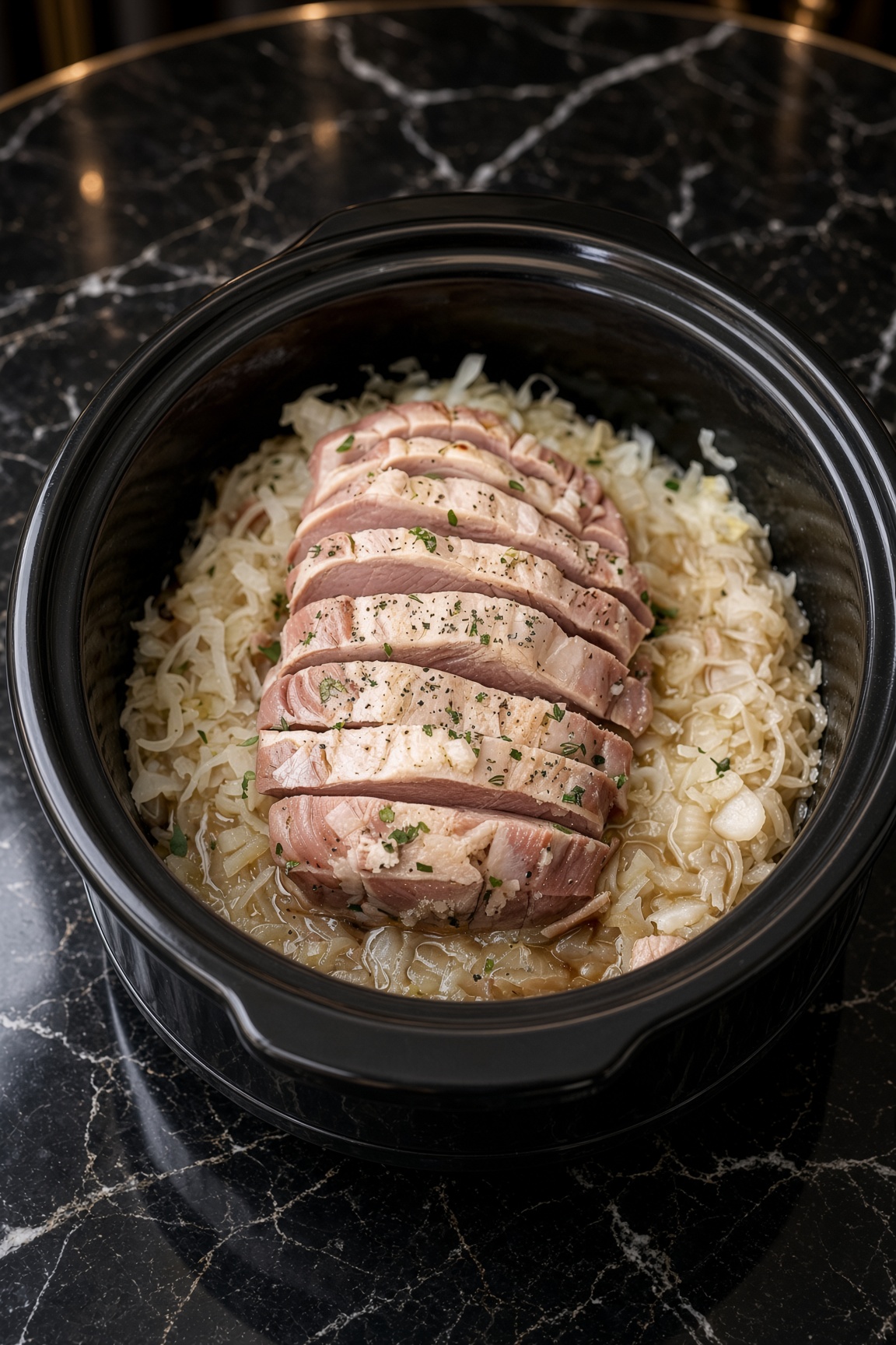 Slow Cooker Pork and Sauerkraut