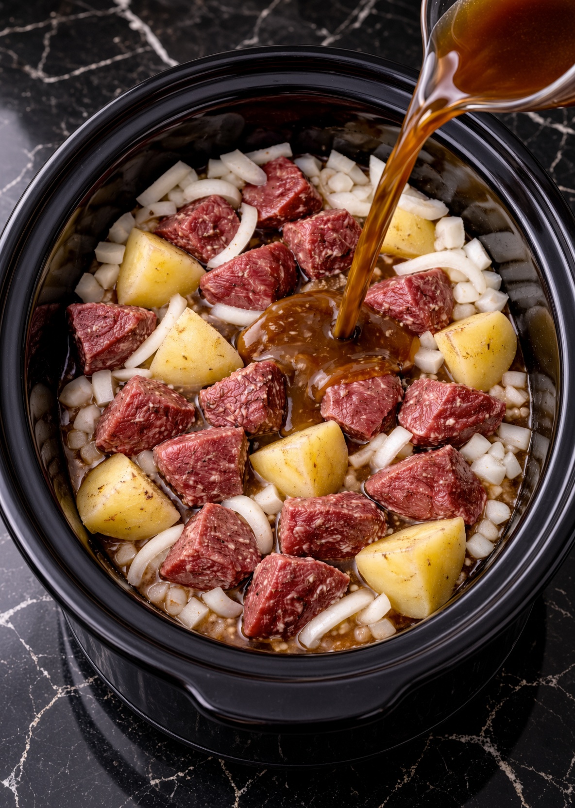 Slow Cooker Beef Tips and Potatoes