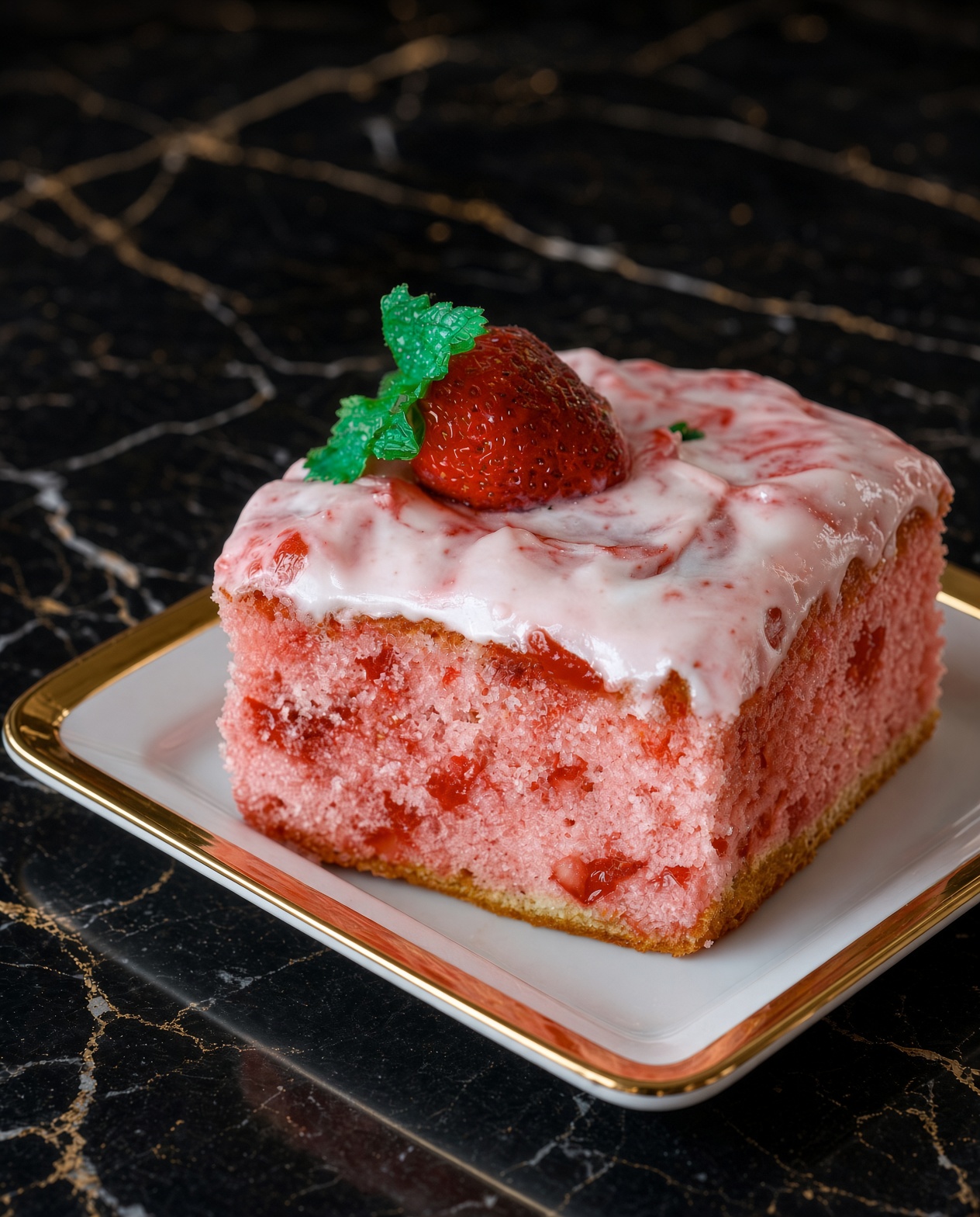 Sweet Double Strawberry Cake