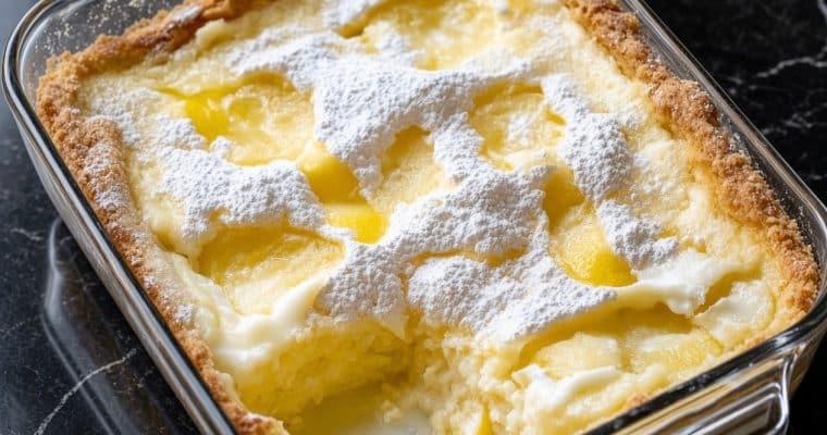 4-Ingredient Lemon Cream Cheese Dump Cake