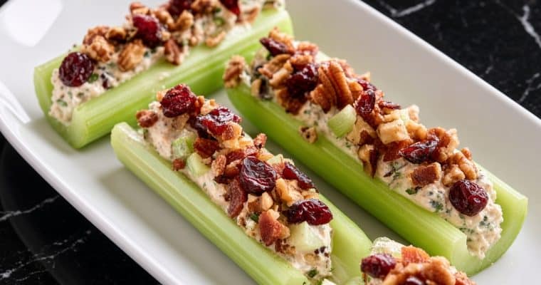 BACON CRANBERRY WALNUT STUFFED CELERY