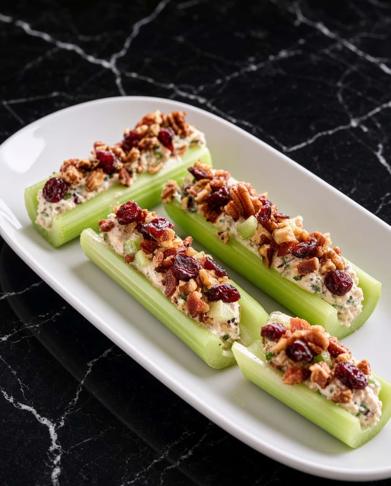 BACON CRANBERRY WALNUT STUFFED CELERY