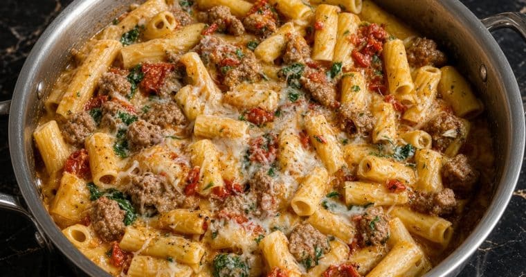 Italian Sausage Pasta with Creamy Sun-Dried Tomato Sauce