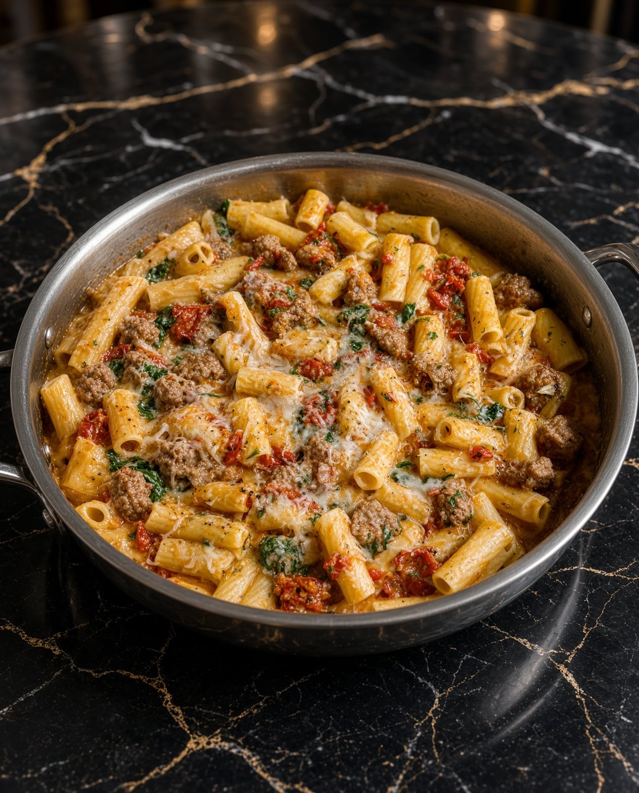 Italian Sausage Pasta with Creamy Sun-Dried Tomato Sauce