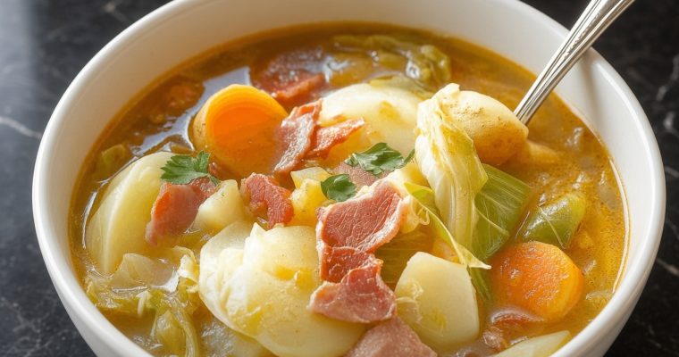 Irish Bacon, Cabbage, and Potato Soup