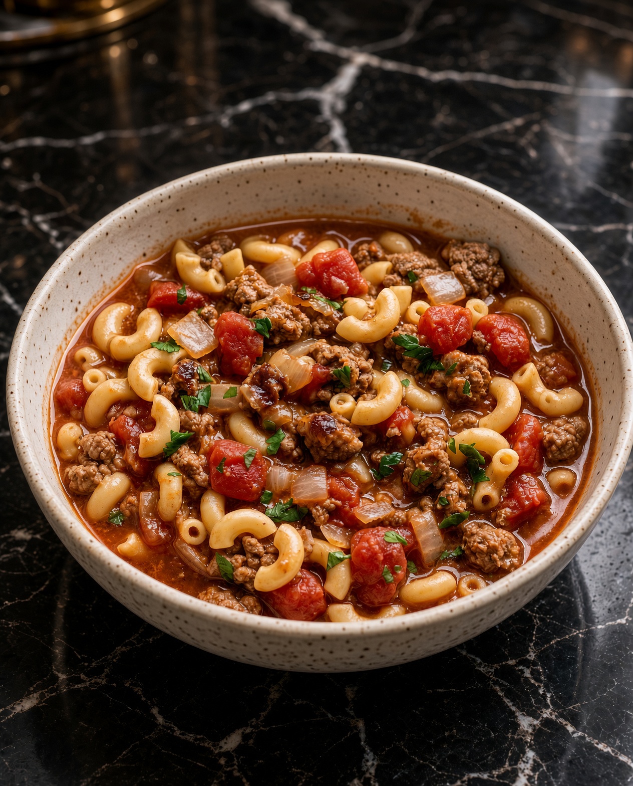 Old-Fashioned Beefy Tomato Macaroni Soup