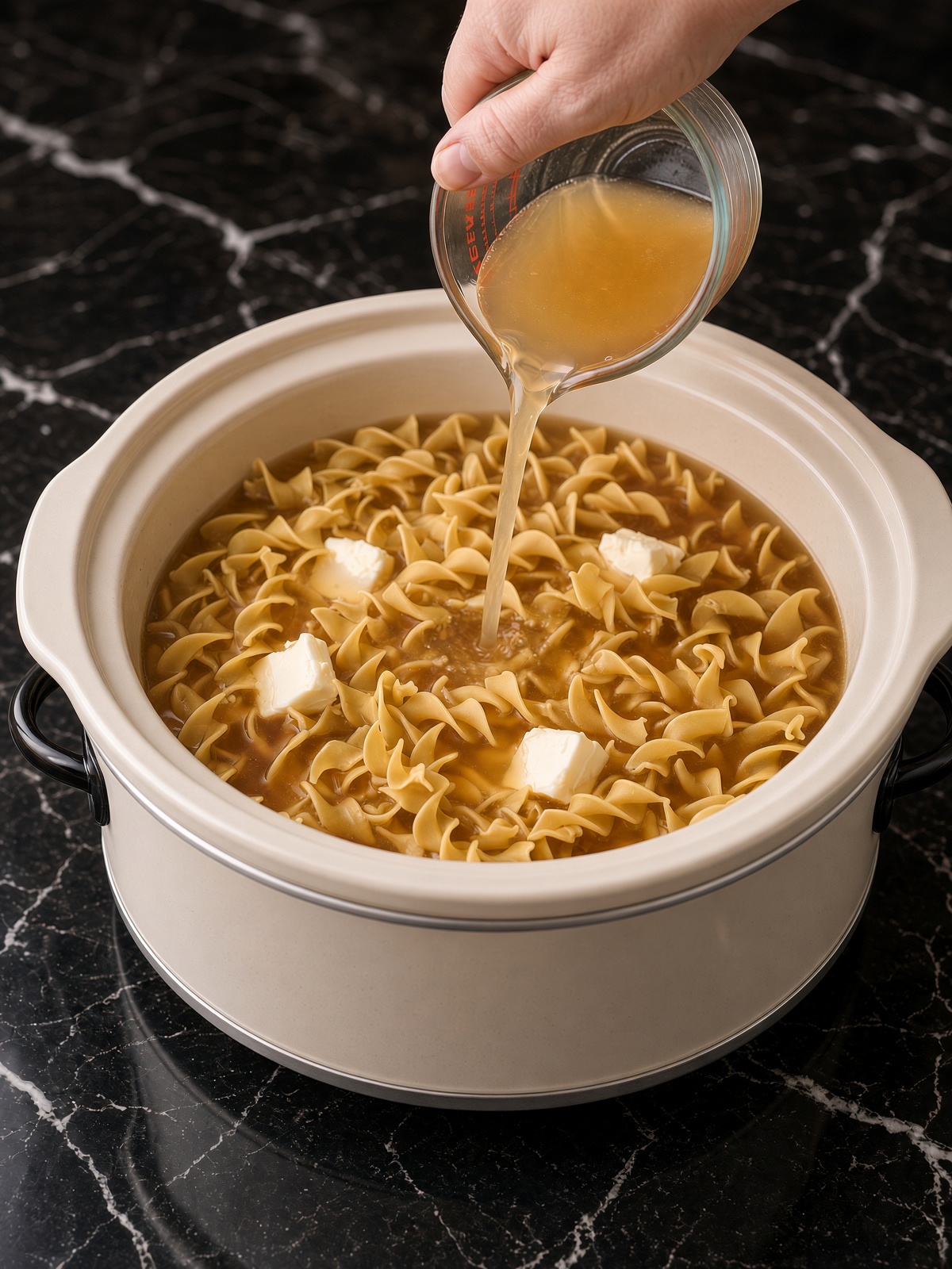 Slow Cooker Amish Buttered Noodles