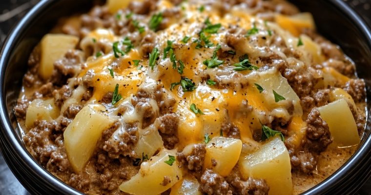 Easy 5-Ingredient Hamburger & Potato Casserole