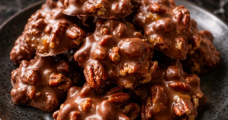 Chocolate Pecan Turtle Clusters