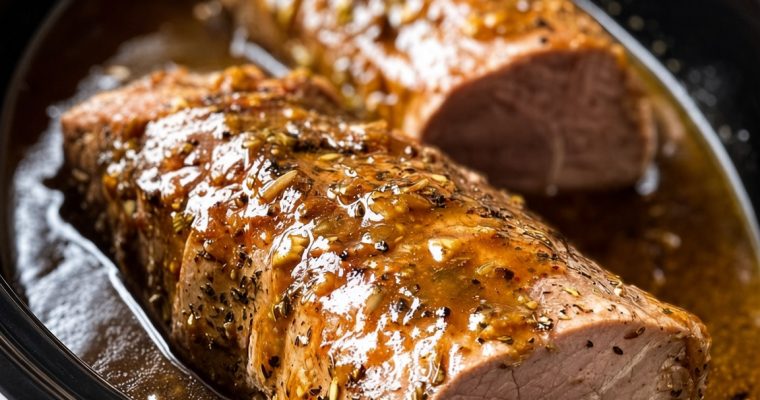 Slow Cooker Maple Dijon Pork Tenderloin