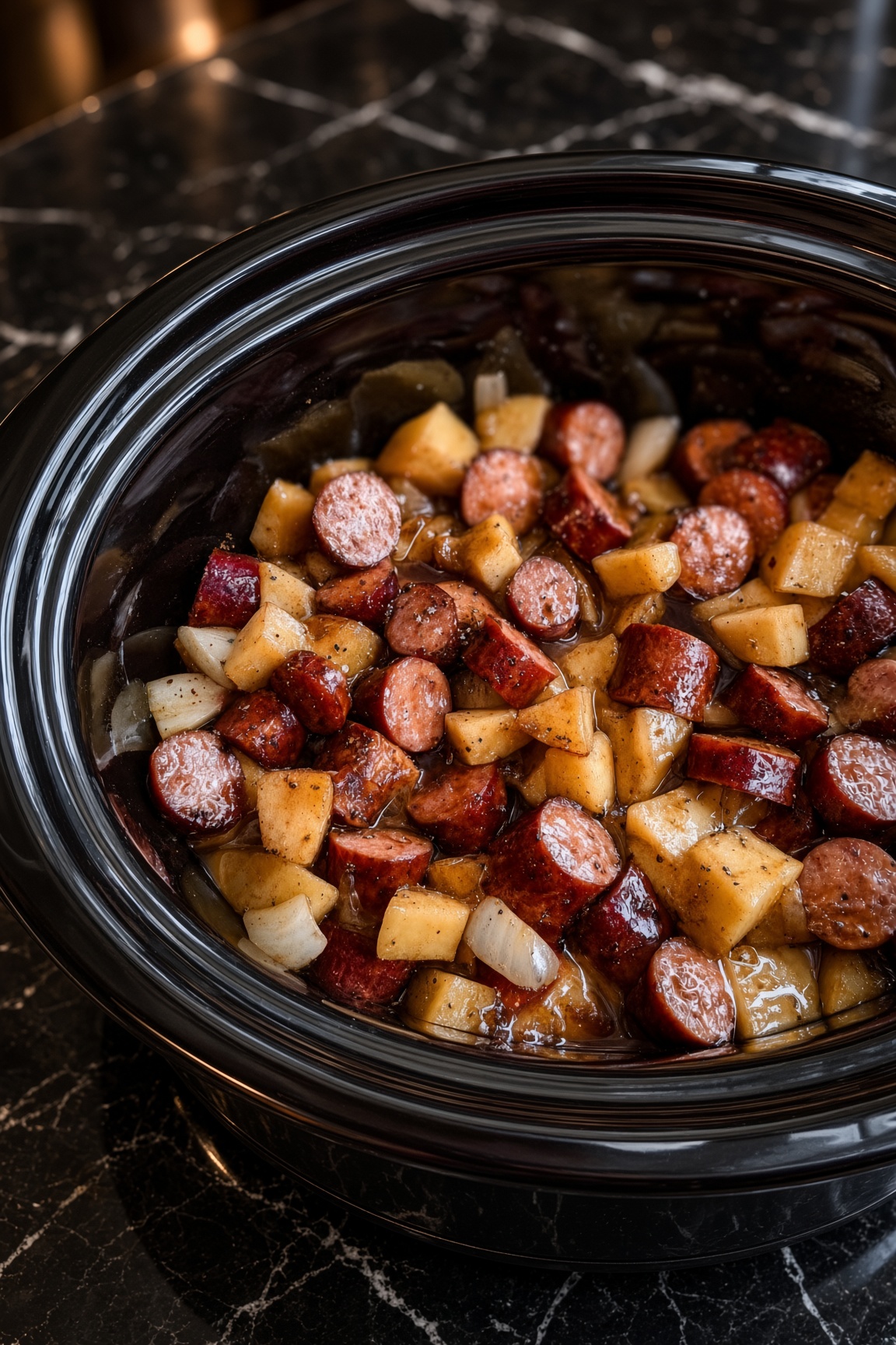 Slow Cooker Apple Kielbasa