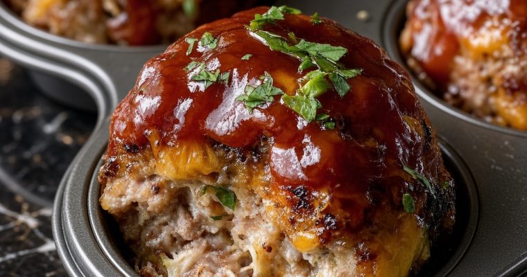 Cheesy Stuffed Meatloaf Bites
