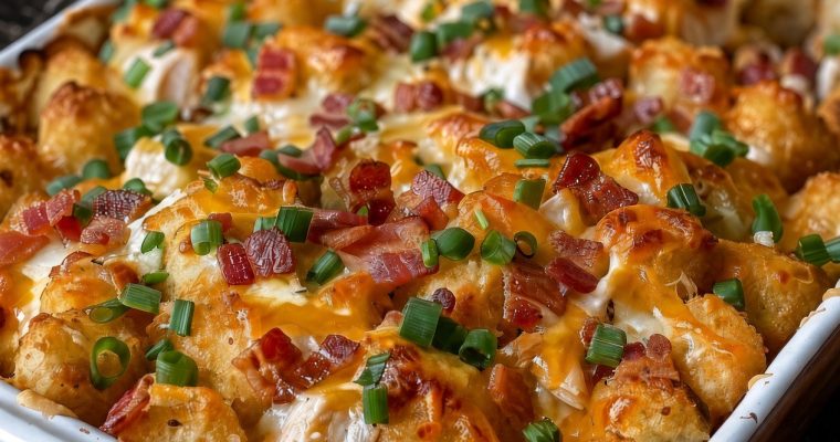 Chicken Bacon Ranch Tater Tot Casserole