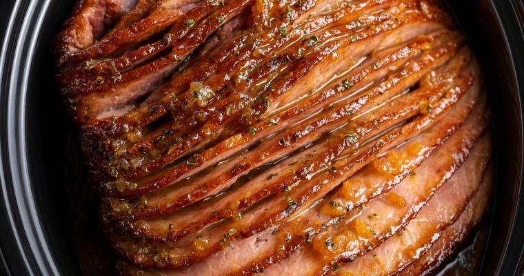 Slow Cooker Apricot Dijon Spiral Ham