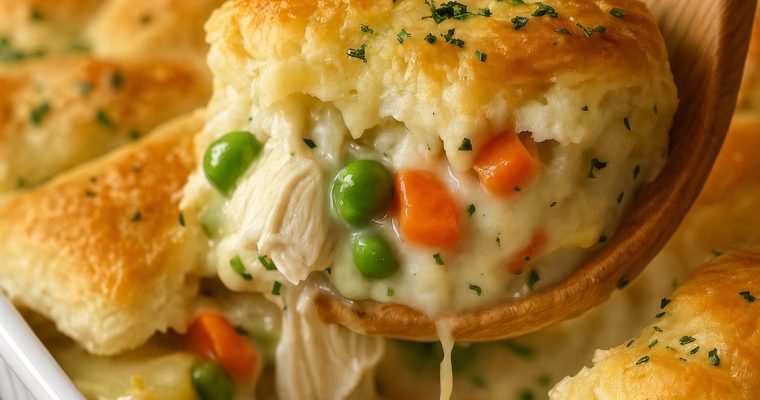 Creamed Chicken and Biscuits Casserole
