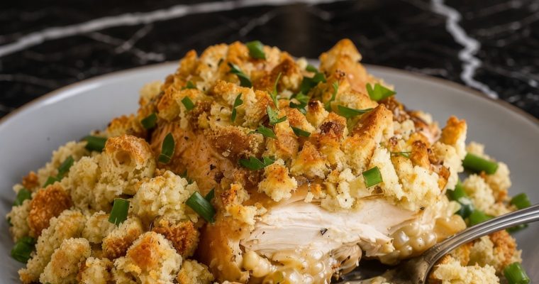 4-Ingredient Slow Cooker Chicken with Stuffing