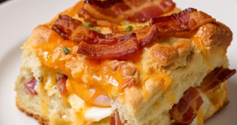 Bacon, Egg and Cheese Biscuit Bake