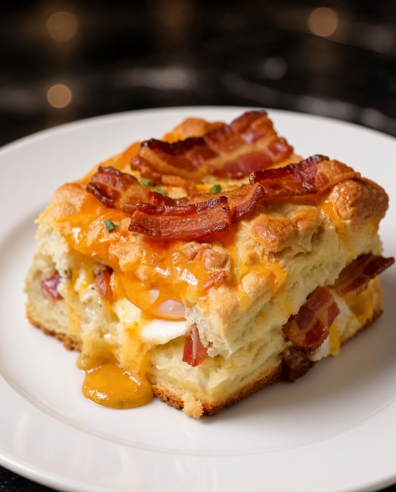 Bacon, Egg and Cheese Biscuit Bake