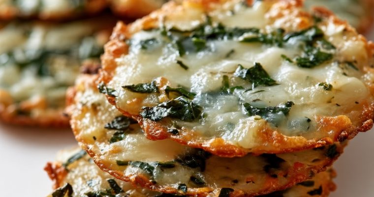 Spinach Dip Cheese Crisps
