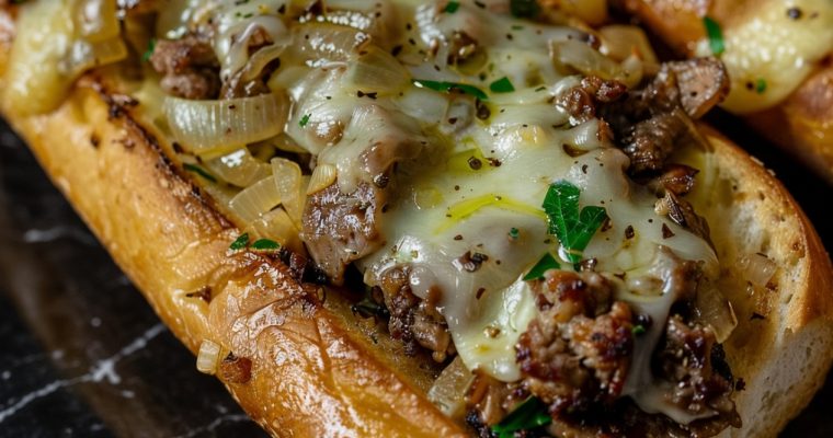 Philly Cheesesteak Garlic Bread