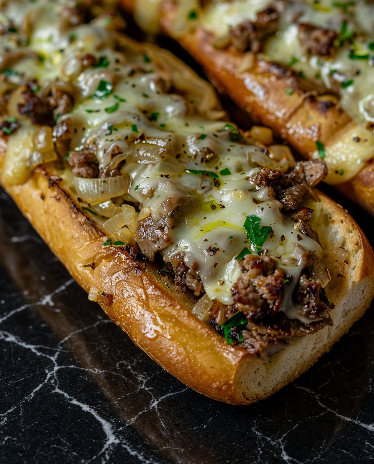 Philly Cheesesteak Garlic Bread
