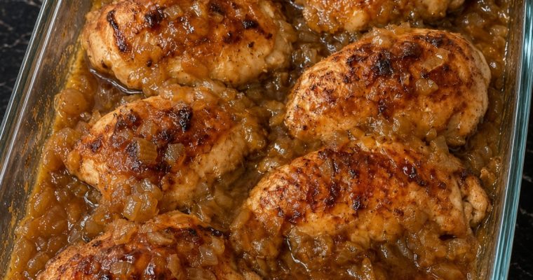 3-Ingredient Baked Onion Chicken