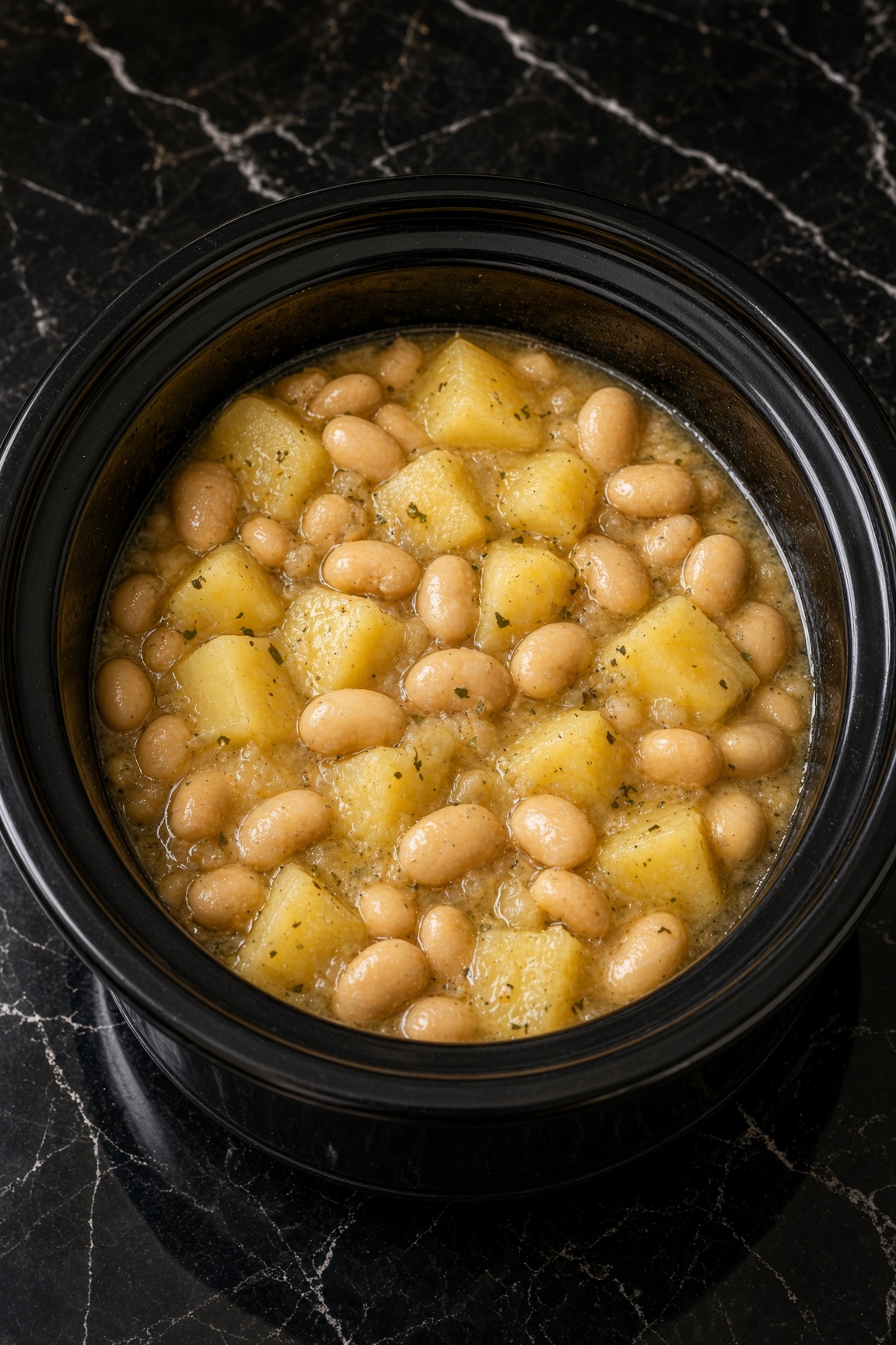 Slow Cooker Potatoes and Butter Beans