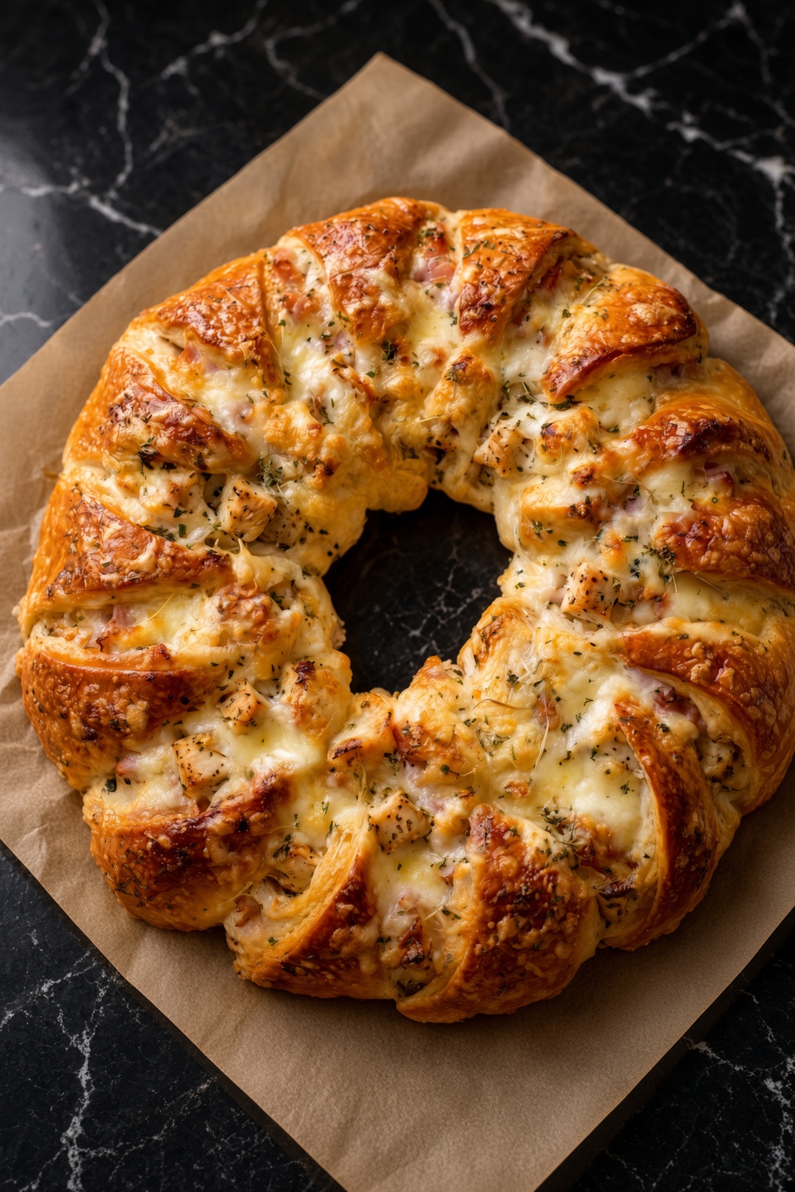 Creamy Chicken & Swiss Crescent Ring