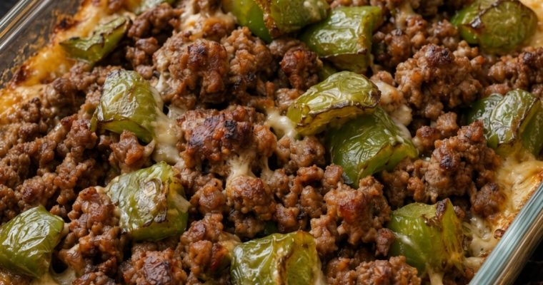 4-Ingredient Amish Beef and Bell Pepper Bake