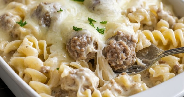 Swedish Meatball Noodle Bake