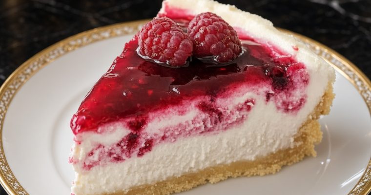 Raspberry Ripple Cheesecake Slice