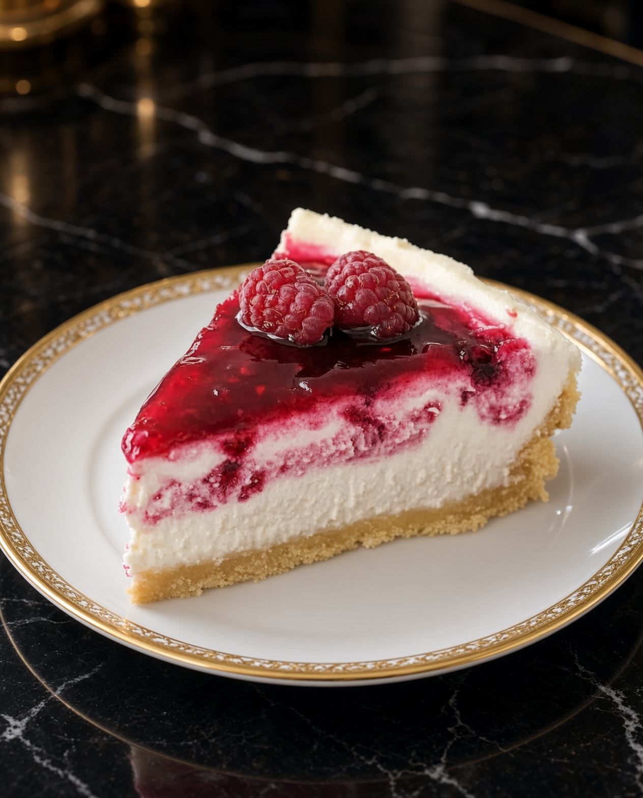 Raspberry Ripple Cheesecake Slice