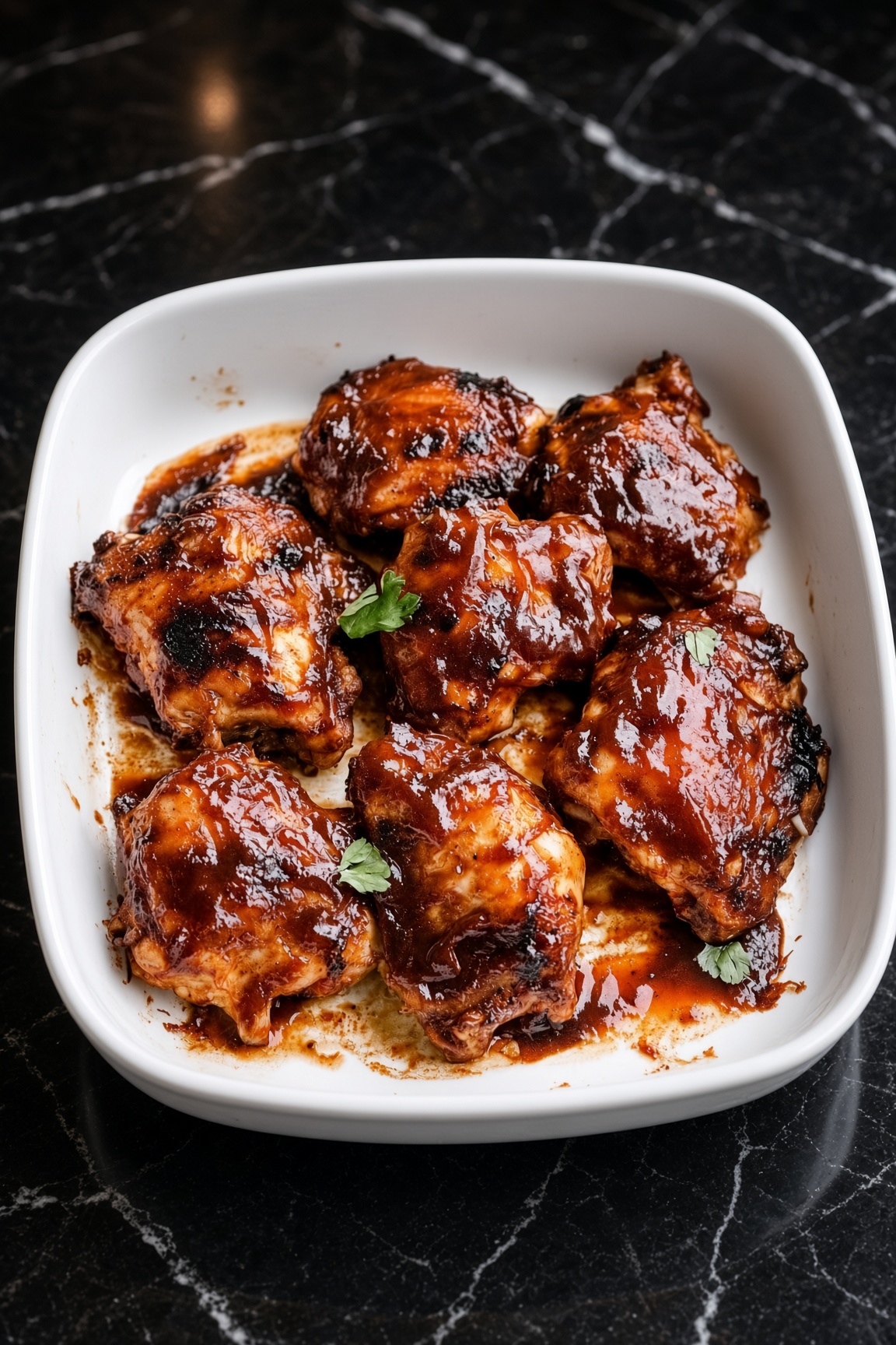 Baked Barbecue Chicken Thighs with Onions