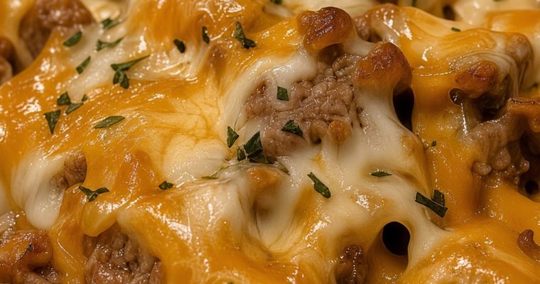 CHEESY GROUND BEEF RICE CASSEROLE