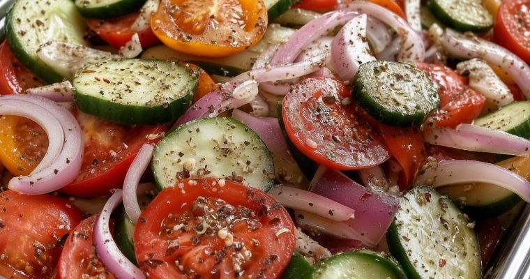 Marinated Cucumbers, Onions and Tomatoes