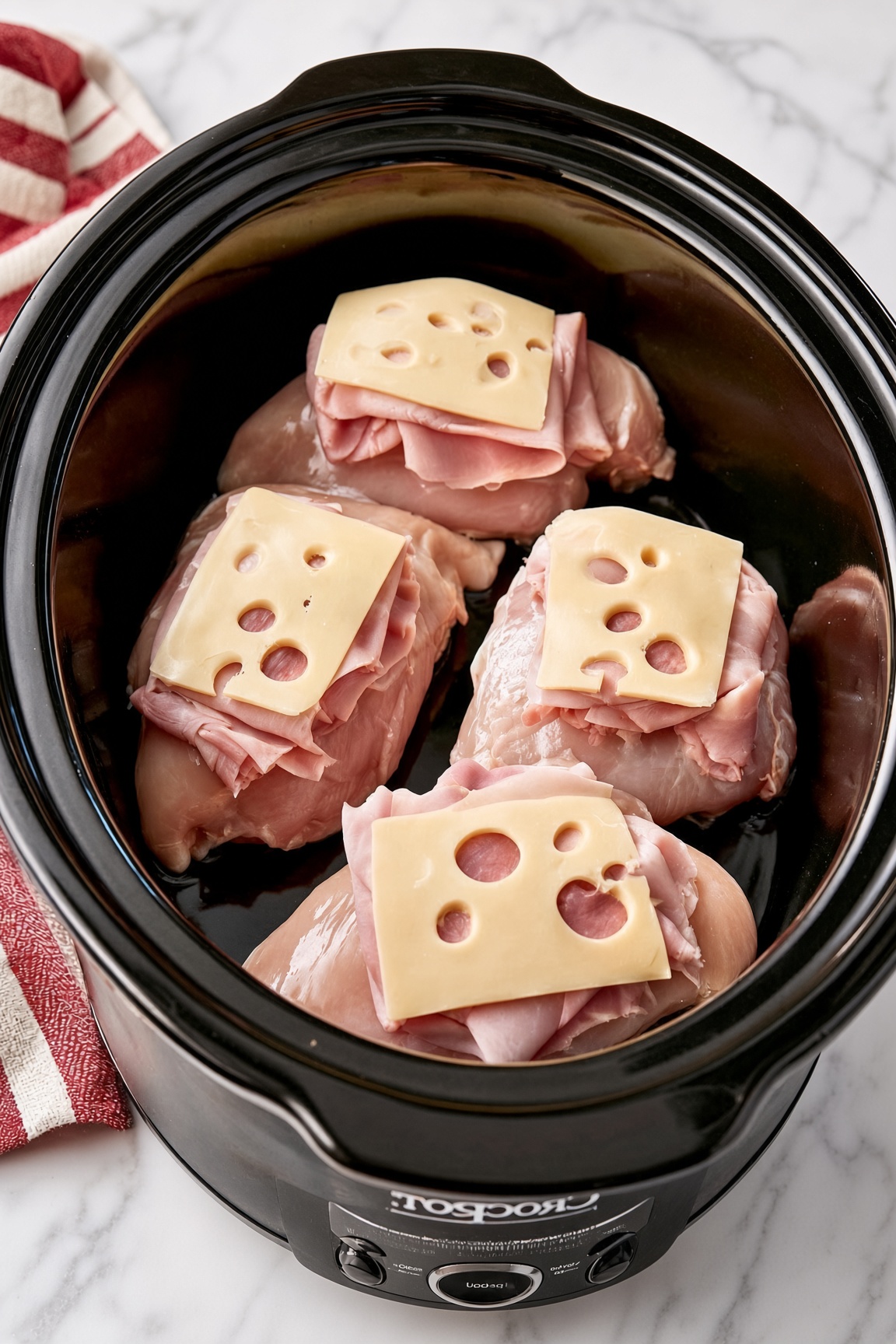 Slow Cooker Chicken Cordon Bleu