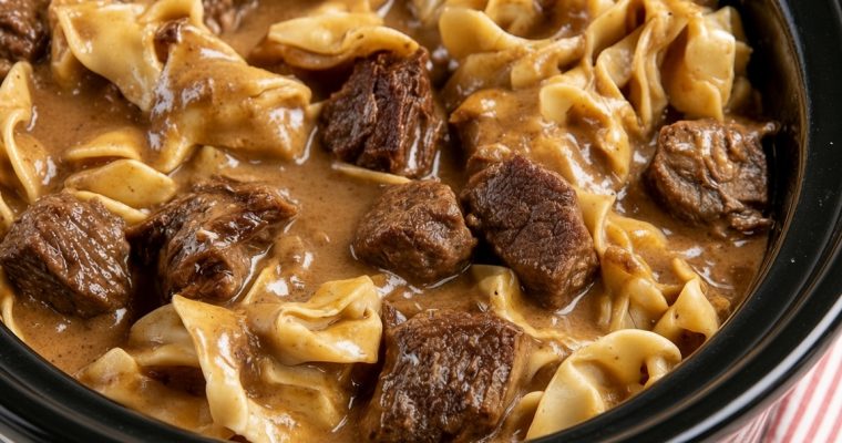 Slow Cooker Poor Man’s Beef and Noodles