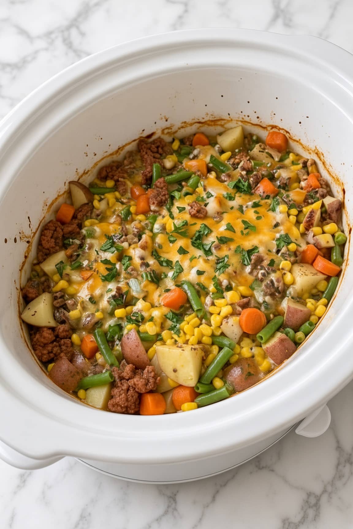Slow Cooker Ground Beef Casserole