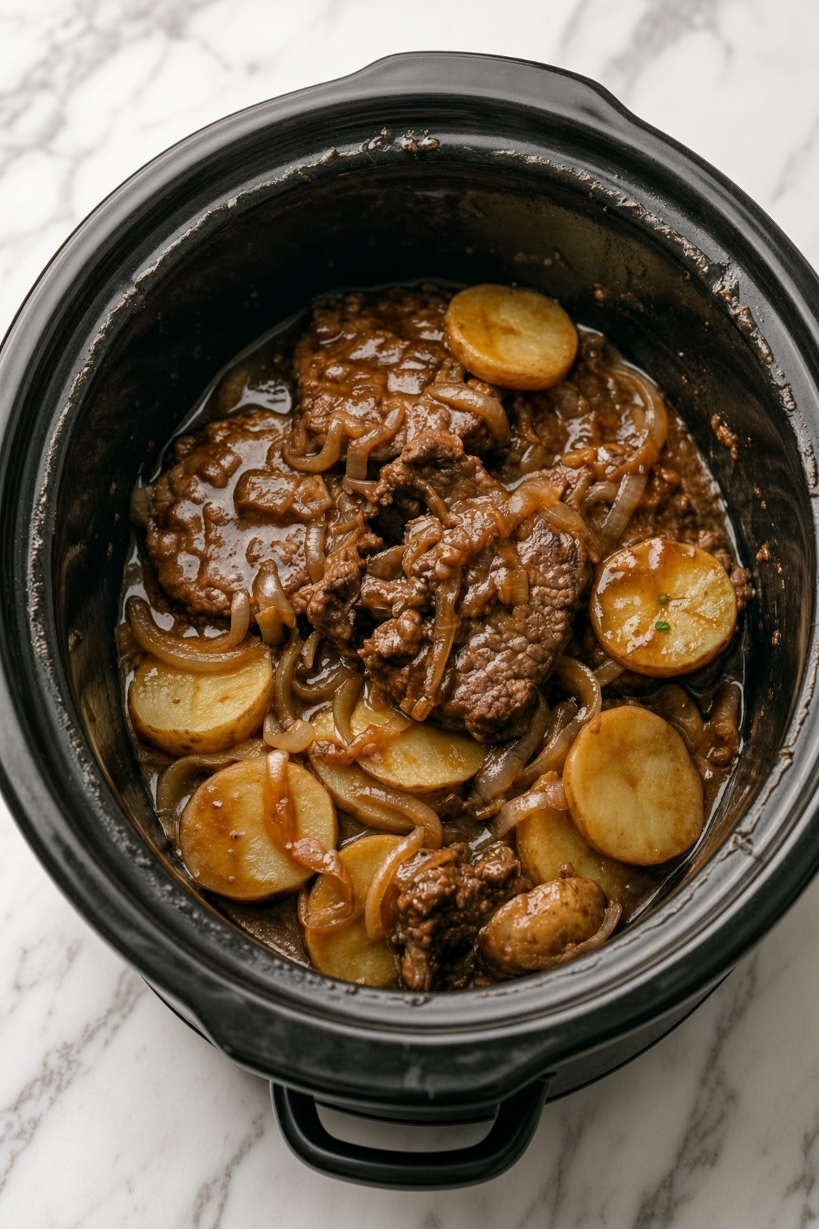 Slow Cooker Amish Cube Steak with Brown Gravy