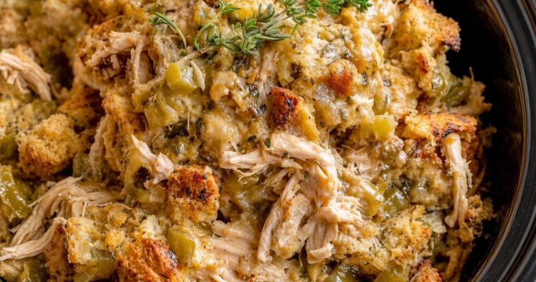 Slow Cooker Chicken and Stuffing